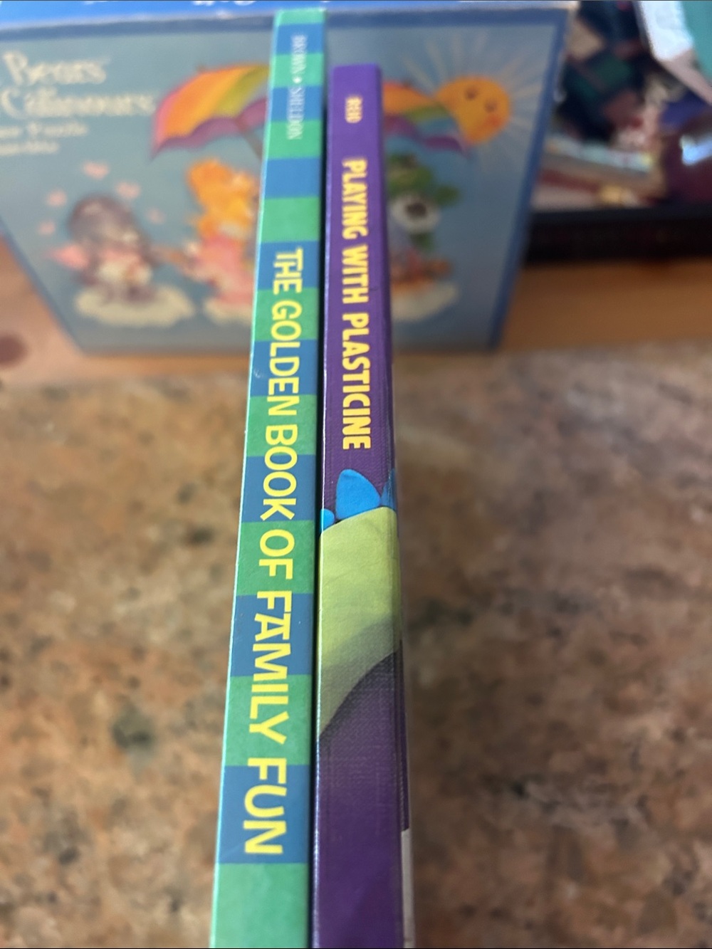 2 Books for kids, playing with Plasticine and The Golden Book of Family Fun